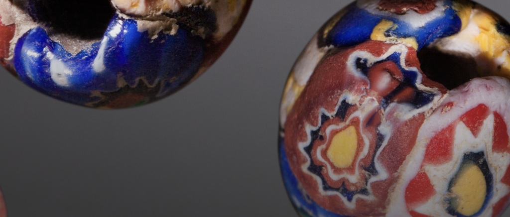 Multicoloured spherical object found in the river Thames.