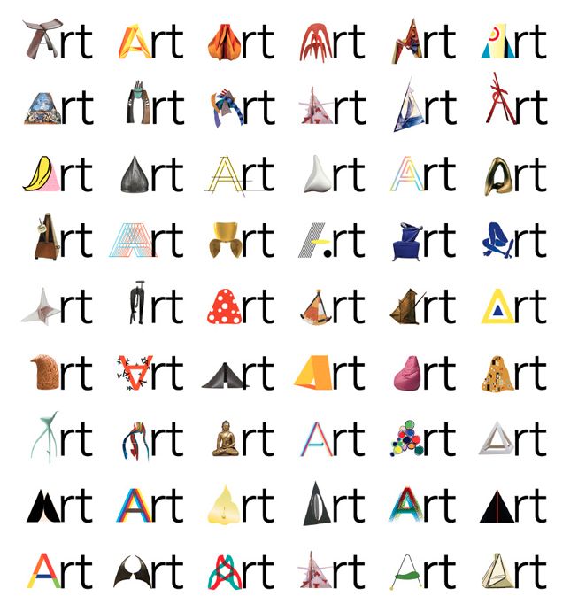 Poster showing 'Art' written repeatedly