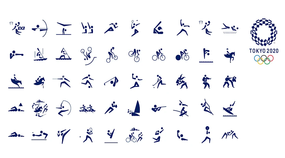 41 pictograms depicting all the sports within the Tokyo 2020 Olympics